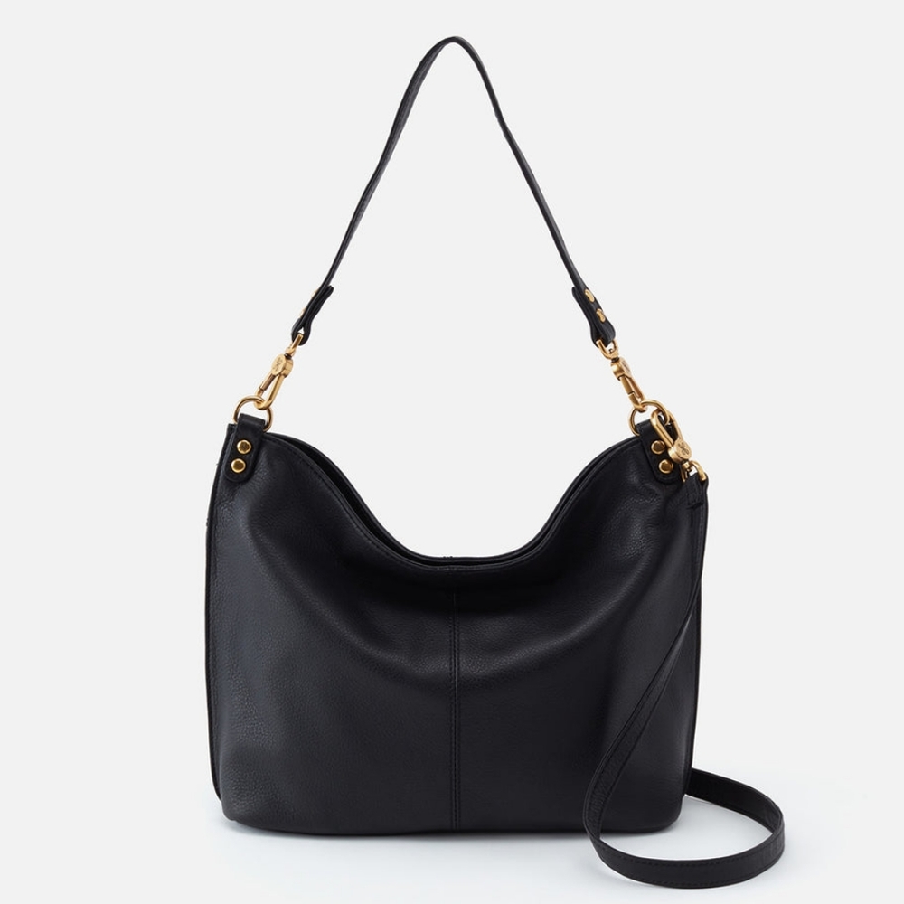 NWT Hobo Pier shoulder bag Black 100% Genuine Leather Satchel MSRP $288